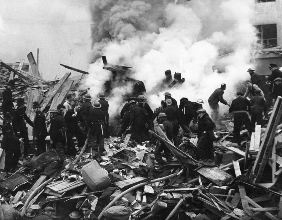 Bombing scene. London ww2.